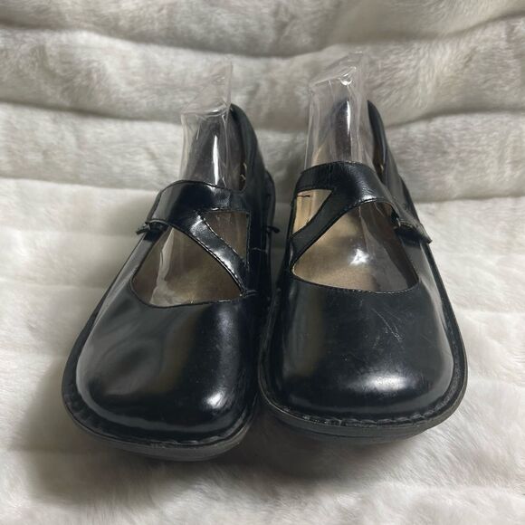 Alegria Day 011 black patent leather Mary Jane shoes with Velcro strap S… - Picture 2 of 13
